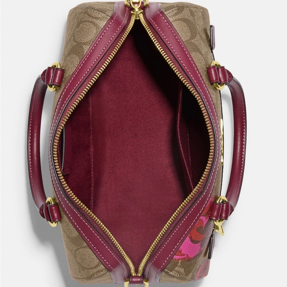 NWT Coach Rowan Satchel In Signature Canvas With Jumbo Floral Print - Picture 8 of 12